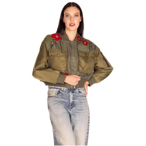 Giubbotto BOMBER CROPPED RICAMO - Front Street 8 - Modalova