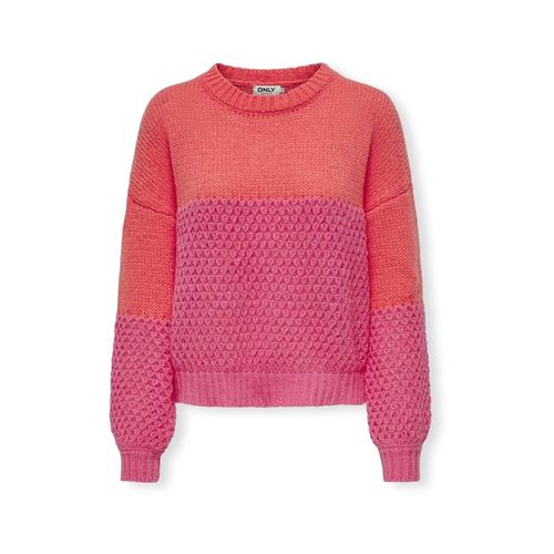 Maglione Rose Life Knit - Spice Coral/Camelia Rose - Only - Modalova