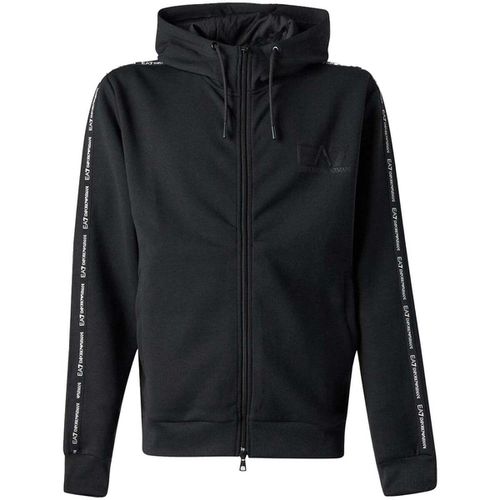 Felpa Logo Series Stretch Viscose Zip Hoodie Black - Ea7 emporio armani - Modalova