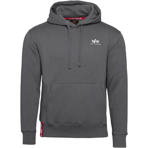 Polo maniche lunghe uomo felpa con cappuccio 196318 136 BASIC HOODY SMALL LOGO - Alpha - Modalova