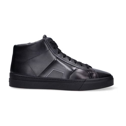 Sneakers alte sneaker Duble bucle pelle nera grigia - Santoni - Modalova