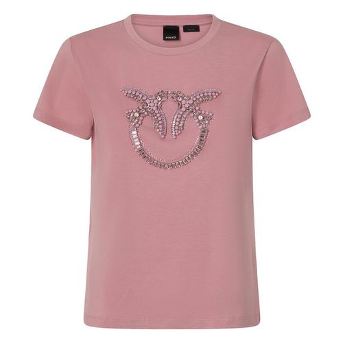 T-shirt QUENTIN T-SHIRT JERSEY LOGO BIRDS RICAMO - Pinko - Modalova