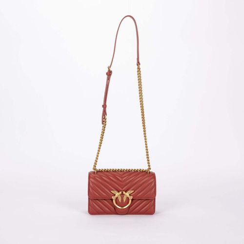 Borsa a spalla mini love bag one simply chevron mattone - Pinko - Modalova