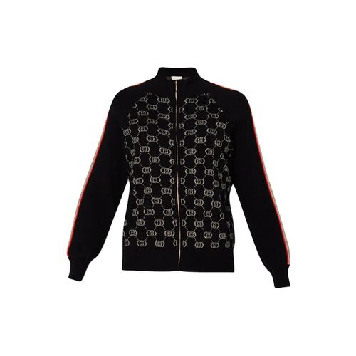 Felpa Cardigan Liu-jo monogram jacquard Donna Nera - Liu jo - Modalova