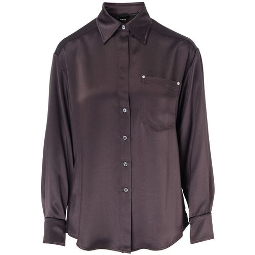 Camicia Camicia in satin lavato marrone - Pinko - Modalova