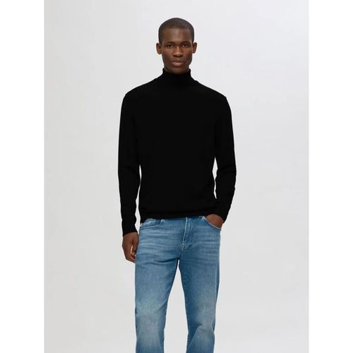 Maglione 16094653 MERINO ROLL NECK-BLACK - Selected - Modalova