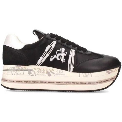 Sneakers BETH 6953 nera logo effetto cotone bianco - Premiata - Modalova