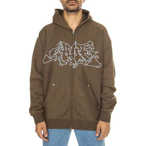 Felpa Outlines Heavy Weight F/Z Fleece Brown - Huf - Modalova