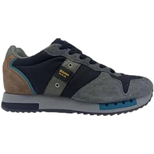 Sneakers F4QUEENS01/WAX Scarpe Uomo Stringate Dark Grey/Military - Blauer - Modalova