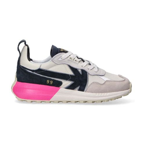 Sneakers basse sneaker in camoscio bianca nera fucsia - Kaotiko - Modalova