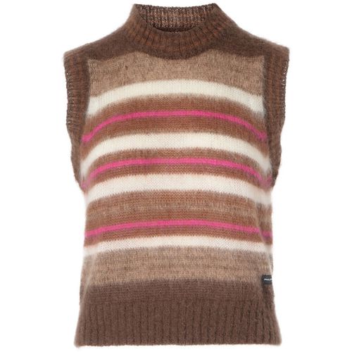 Maglione Gilet crop in mohair marrone - Philippe Model - Modalova