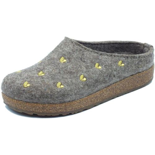 Pantofole Grizzly Cuoricini 741031 Beigemeliert - Haflinger - Modalova