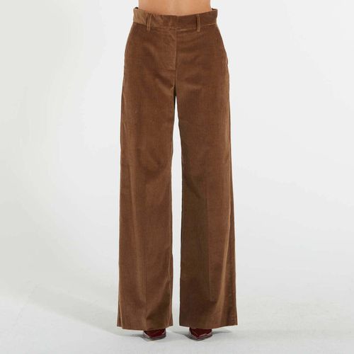 T-shirts a maniche lunghe pantalone wide leg in velluto nocciola - Max mara - Modalova