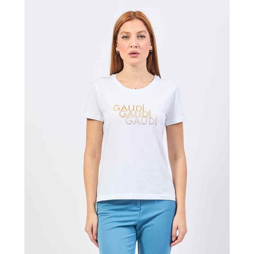 T-shirt & Polo T-shirt girocollo con logo frontale - Gaudi - Modalova