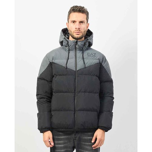 Giubbotto Bomber uomo oversize a blocchi di colore - Emporio Armani EA7 - Modalova