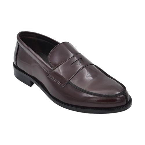 Scarpe Mocassino uomo college in vera pelle abrasivata bordeaux bendin - Malu Shoes - Modalova