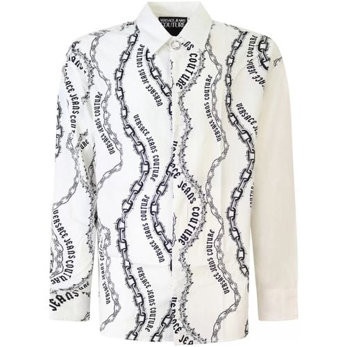 Camicia a maniche lunghe Camicia bianca con fantasia all over per uomo - Versace Jeans Couture - Modalova