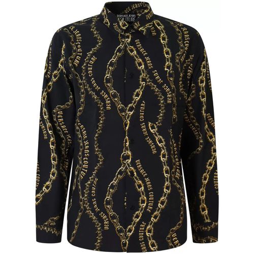 Camicia a maniche lunghe Camicia nera con fantasia all over per uomo - Versace Jeans Couture - Modalova