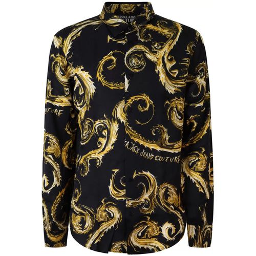 Camicia a maniche lunghe Camicia nera con fantasia all over per uomo - Versace Jeans Couture - Modalova