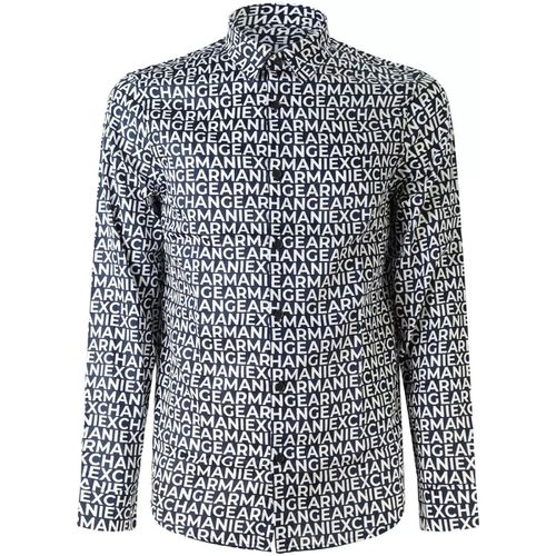 Camicia a maniche lunghe Camicia con logo all over per uomo - EAX - Modalova