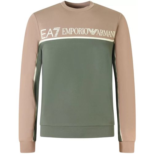 Felpa Felpa /beige con logo per uomo - Emporio Armani EA7 - Modalova