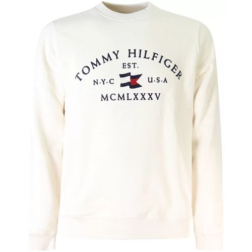 Felpa Felpa avorio con logo per uomo - Tommy hilfiger - Modalova