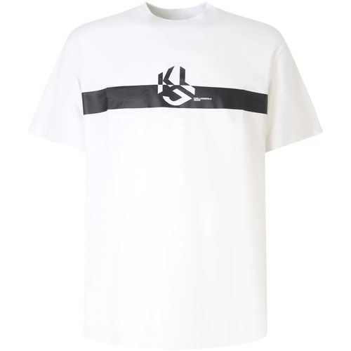 T-shirt T-shirt bianca con logo per uomo - Karl Lagerfeld - Modalova