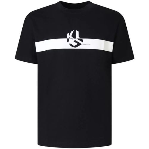 T-shirt T-shirt nera con logo per uomo - Karl Lagerfeld - Modalova