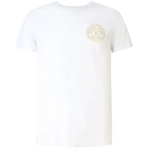 T-shirt T-shirt bianca con logo laterale per uomo - Versace Jeans Couture - Modalova