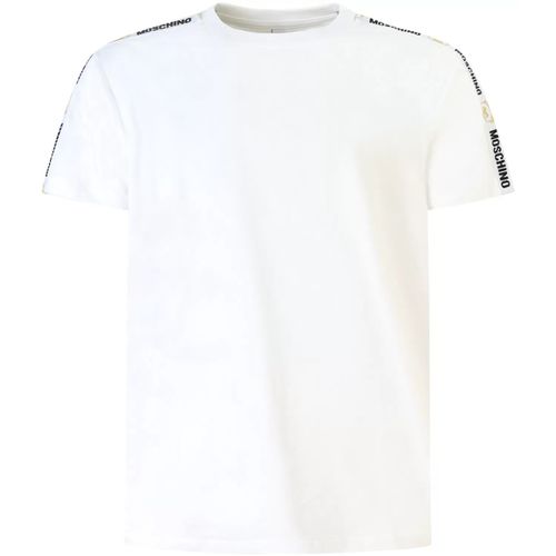 T-shirt T-shirt bianca con bande logate per uomo - Moschino - Modalova