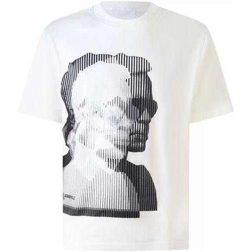 T-shirt T-shirt bianca con stampa per uomo - Karl Lagerfeld - Modalova