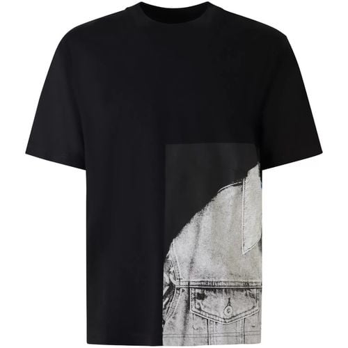 T-shirt T-shirt nera con stampa per uomo - Karl Lagerfeld - Modalova