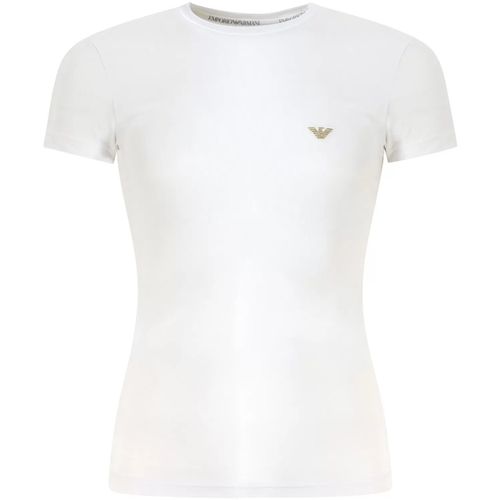 T-shirt T-shirt bianca con mini logo per uomo - Emporio armani - Modalova