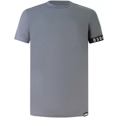 T-shirt T-shirt grigia con elastico logato per uomo - Dsquared - Modalova