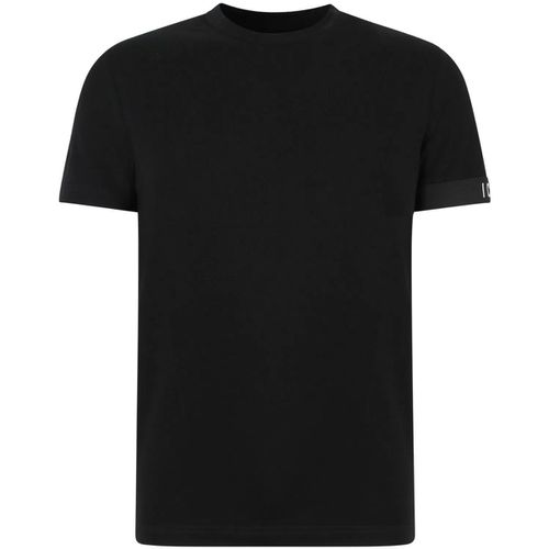 T-shirt T-shirt nera con logo bianco per uomo - Dsquared - Modalova