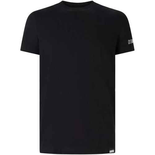 T-shirt T-shirt nera con logo per uomo - Dsquared - Modalova