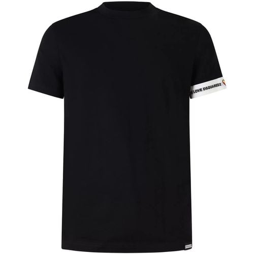 T-shirt T-shirt nera con logo per uomo - Dsquared - Modalova