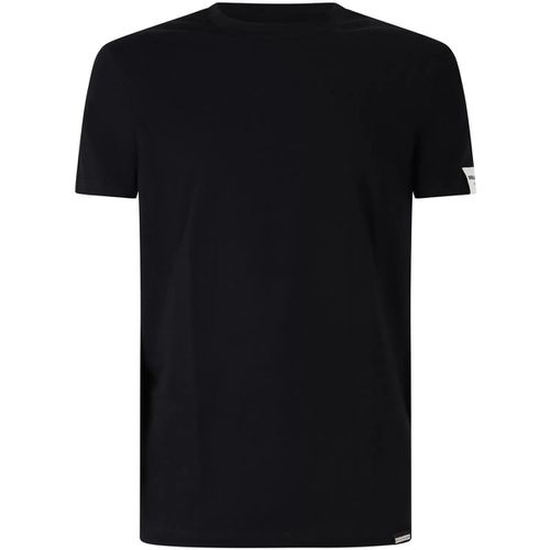 T-shirt T-shirt nera con mini logo per uomo - Dsquared - Modalova