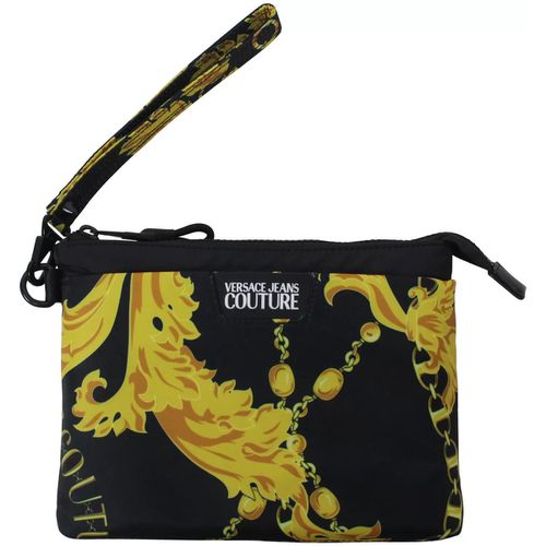 Borsa Shopping Pochette nera con fantasia per uomo - Versace Jeans Couture - Modalova