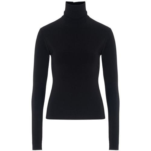 Maglione Dolcevita in tessuto stretch nero - Norma Kamali - Modalova