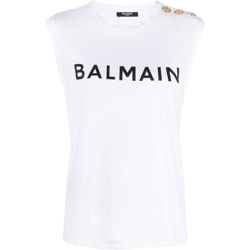 T-shirt Canotta Stampa - Balmain Paris - Modalova