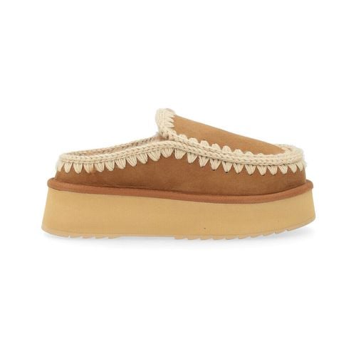 Classiche basse Sabot Eskimo Platform in suede marrone - Mou - Modalova