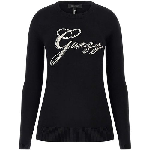 Felpa Guess Olive Logo Rn Ls Swtr - Guess - Modalova