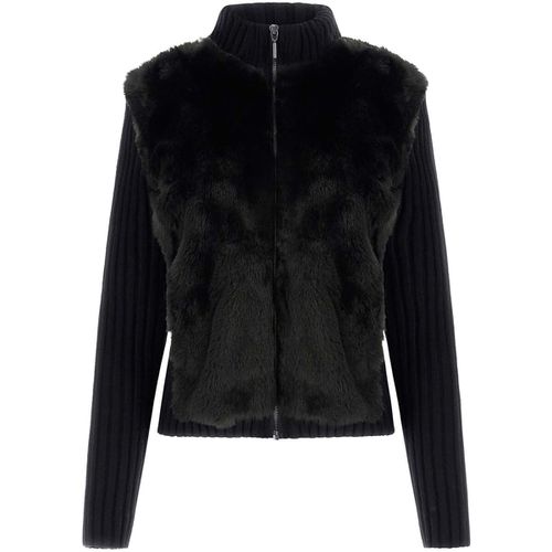 Felpa Ls Fur Mix Zip Frnt Mila Cardi - Guess - Modalova