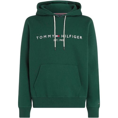 Felpa Felpa verde con cappuccio e logo - Tommy hilfiger - Modalova