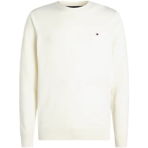 Maglione Maglia girocollo avorio con mini logo - Tommy hilfiger - Modalova