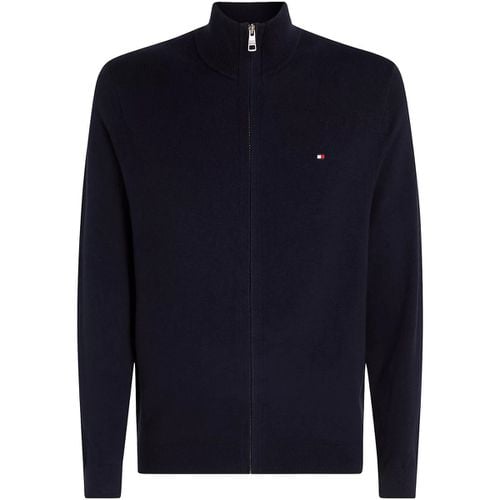 Polo Cardigan blu navy con mini logo - Tommy hilfiger - Modalova