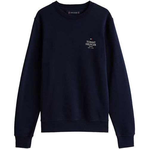 Felpa Felpa girocollo blu navy con logo - Tommy hilfiger - Modalova