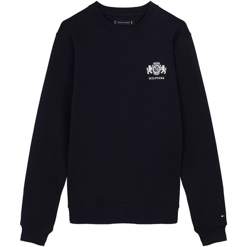 Maglione Felpa girocollo blu navy con logo ricamato - Tommy hilfiger - Modalova