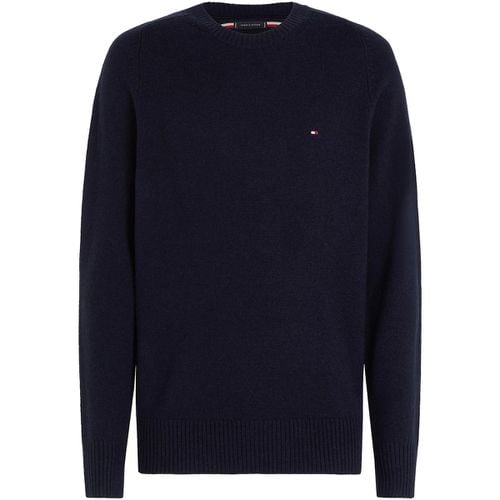 Maglione Maglia girocollo blu navy con mini logo - Tommy hilfiger - Modalova